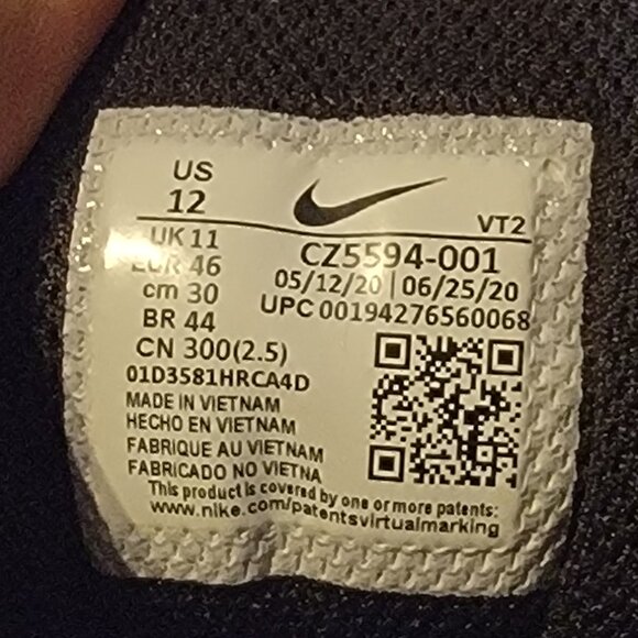 SIZE 12 - Nike Air Max 90 "Triple Black" Leather Sneakers NWT - Picture 7 of 8